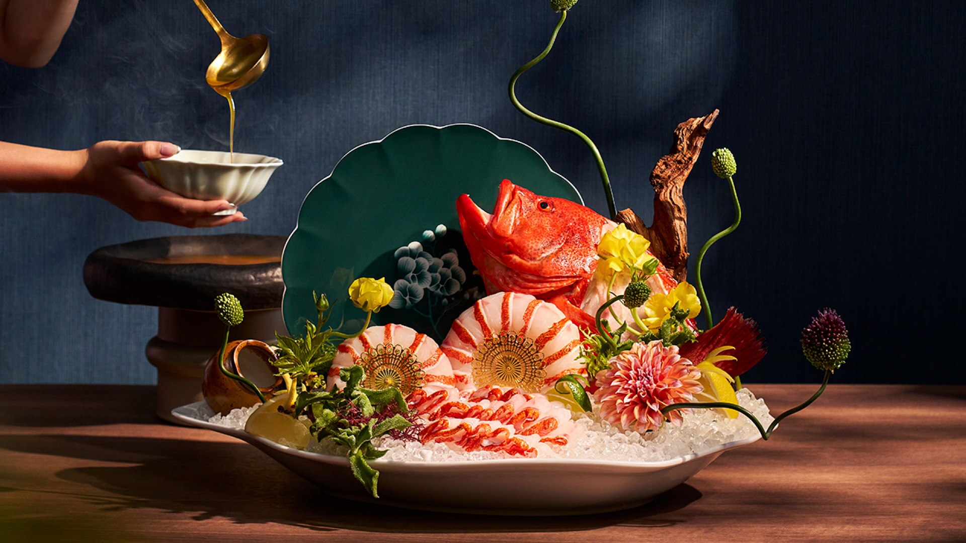 Wild Caught Red Flag Grouper in Lobster Broth dari Jin Ting Wan, Restoran Boga Bahari Tionghoa di Singapura