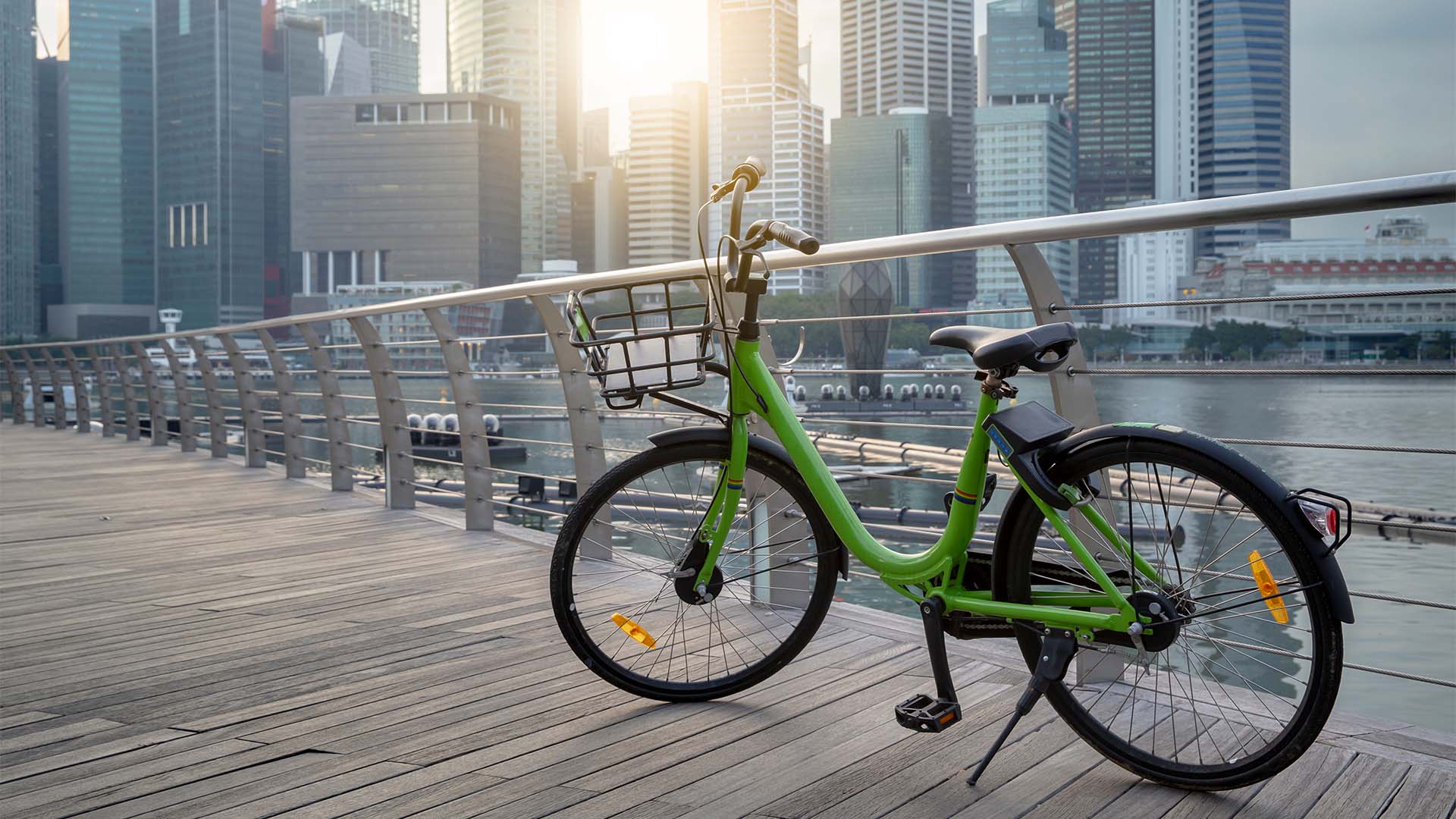 Bike at the Marina Bay waterfront promenade