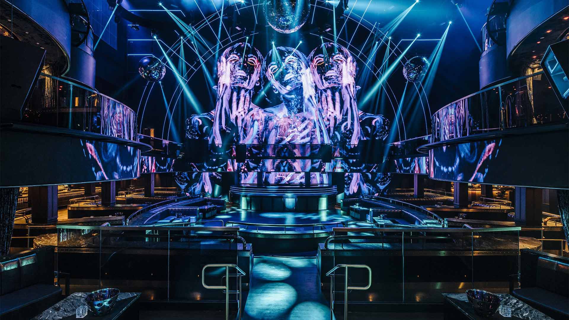 Layar LED di MARQUEE, klub malam di Singapura yang dapat dipesan untuk acara privat di Singapura