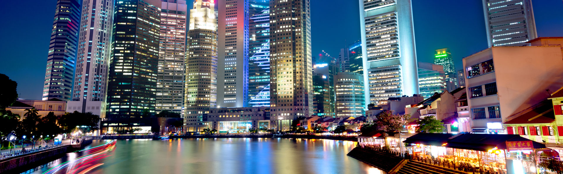 Boat Quay di Malam Hari