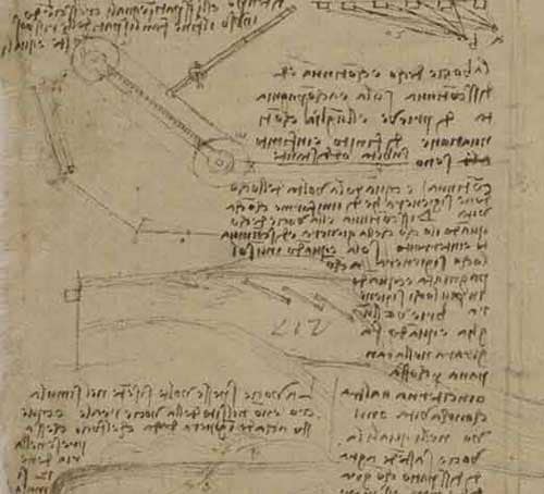 Deskripsi Gema sekitar tahun 1507 F.211 halaman genap dari Codex Atlanticus Leonardo da Vinci