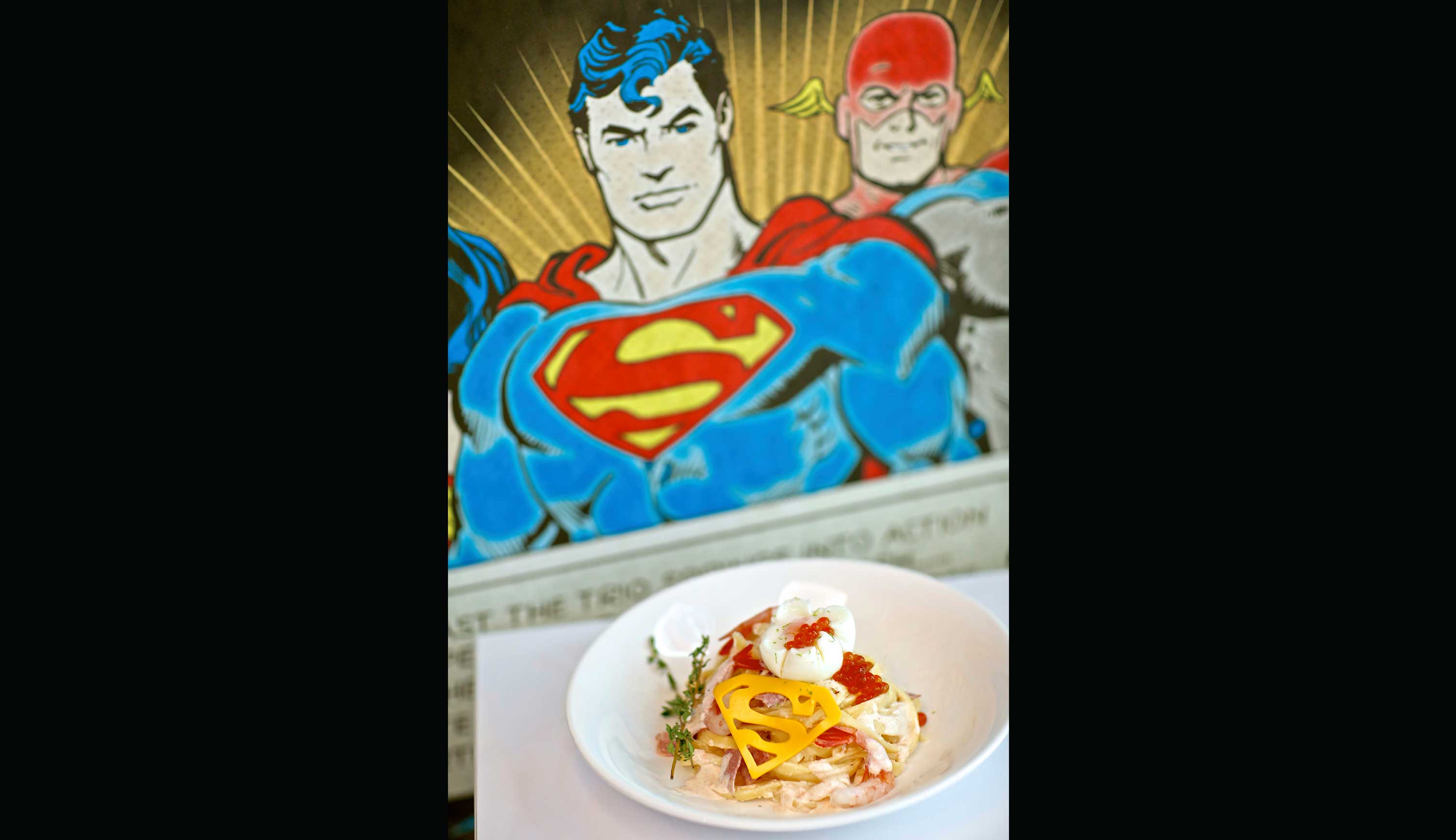 BvS Superman's Pasta Crevettes Carbonara