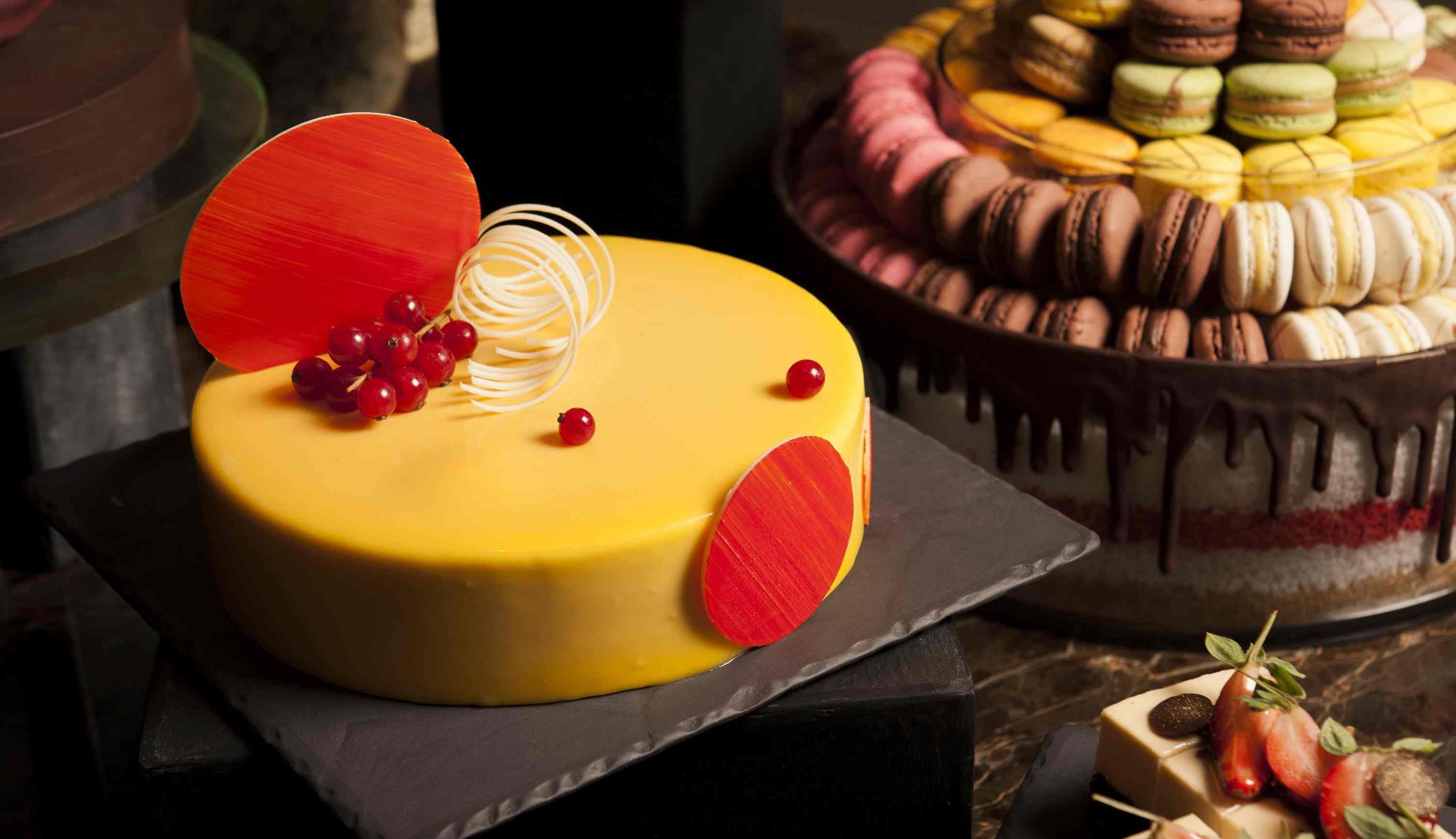 Club55 – Cheese and Chocolate Buffet, Passion Fruit White Chocolate Mousse Cake