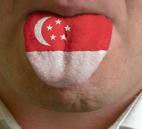 Singapore Flag Painted Tongue