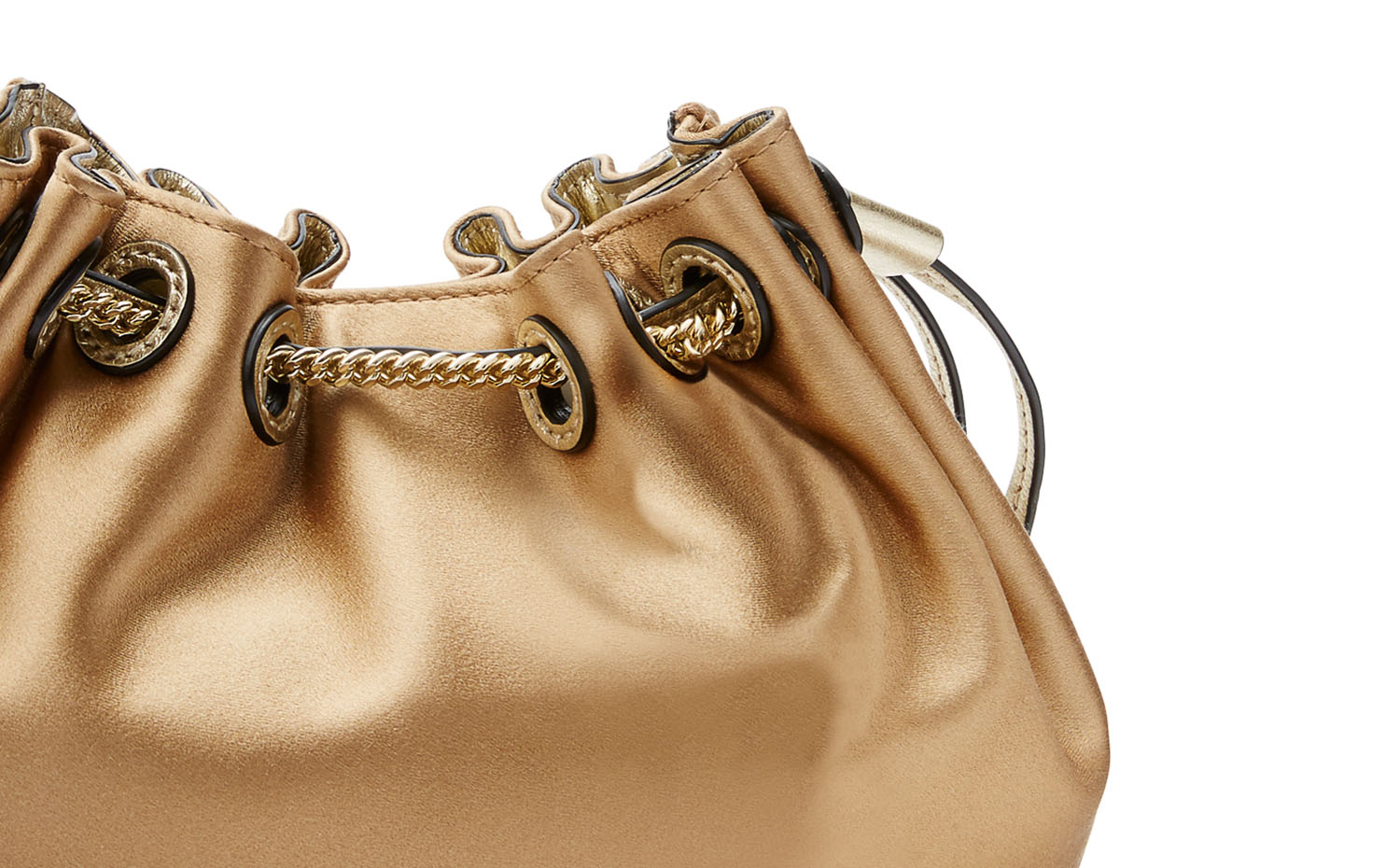 Diane von Furstenberg : Love Power Mini Satin Drawstring Bag