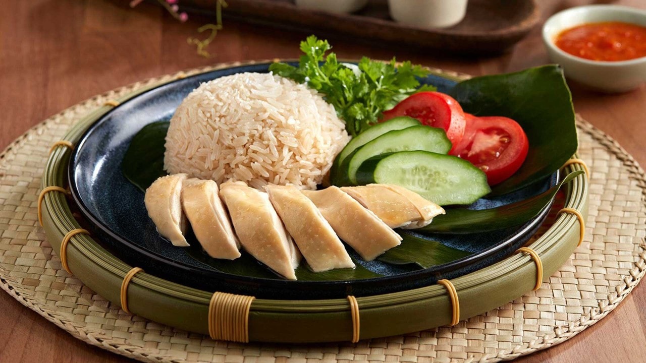 Chicken Rice from Rise Restaurant, an international hotel buffet with an array of Asian food options