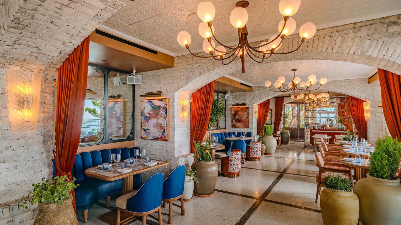 Interior of LAVO, an Italian casual dining rooftop restaurant serving steaks in Singapore