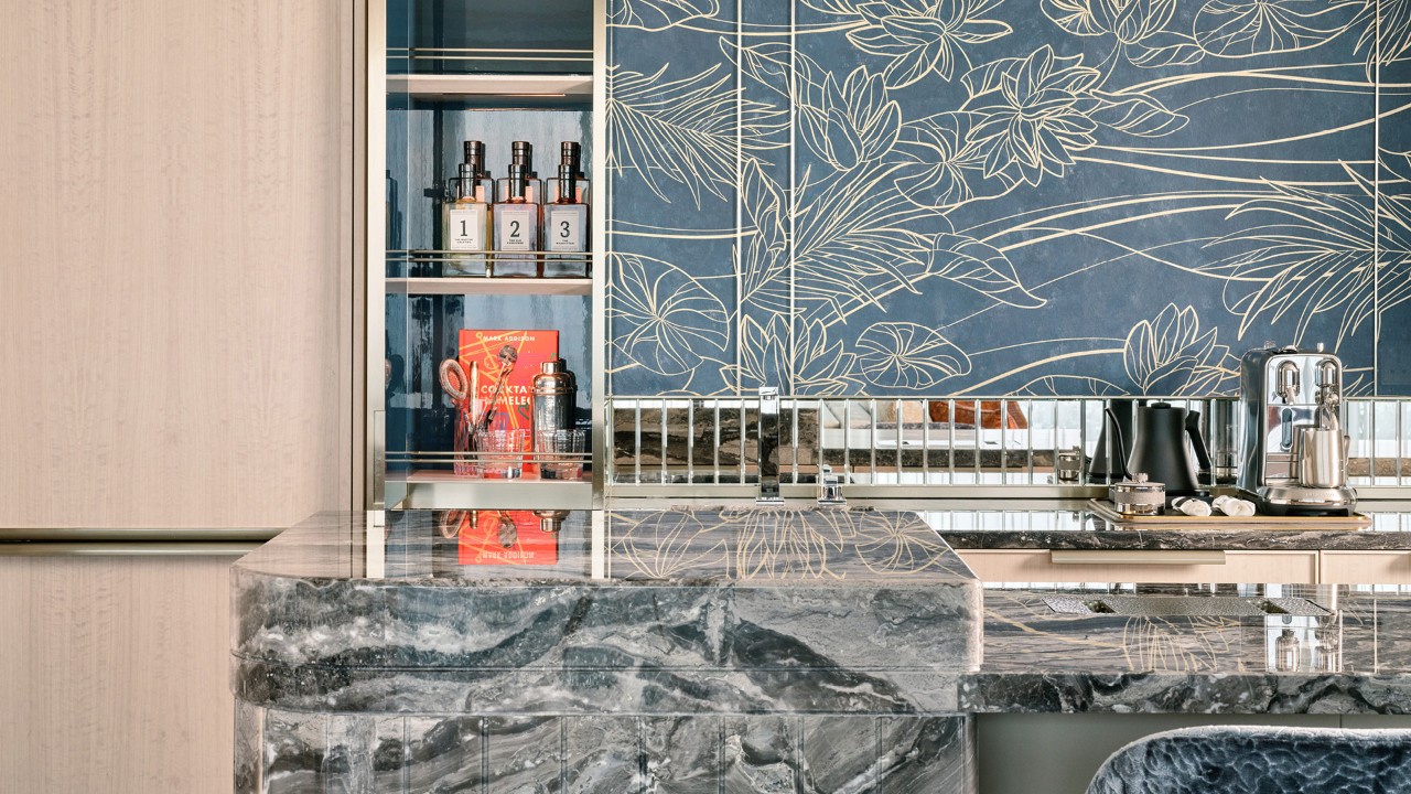 Dining table in a luxury suite